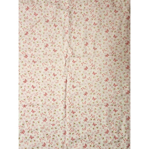 Pink Floral & Strawberry Fabric Pillowcase 1 count 17x27 inch Handmade - Picture 5 of 7
